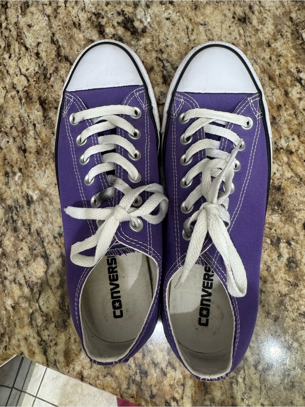 Converse Purple and White Low-Top Canvas Sneaker - Picture 2 of 4
